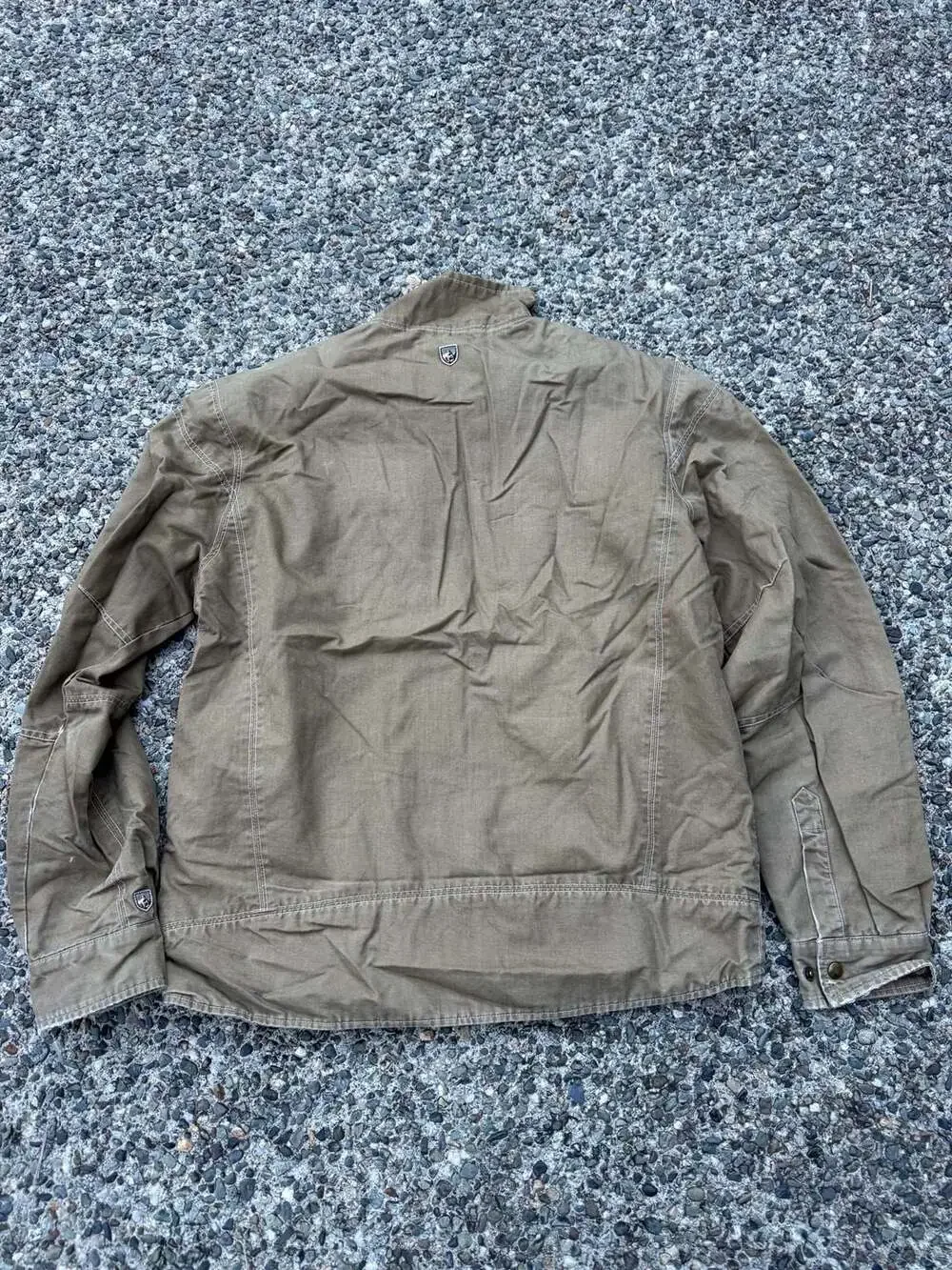 Kuhl Burr Jacket Mens L Brown Patina Dye Canvas Bomber Workwear